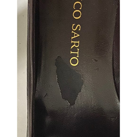 Franco Sarto Fever Dark Brown with Croc Print‎ Leather Pump Heels Women's 8M - Picture 7 of 12